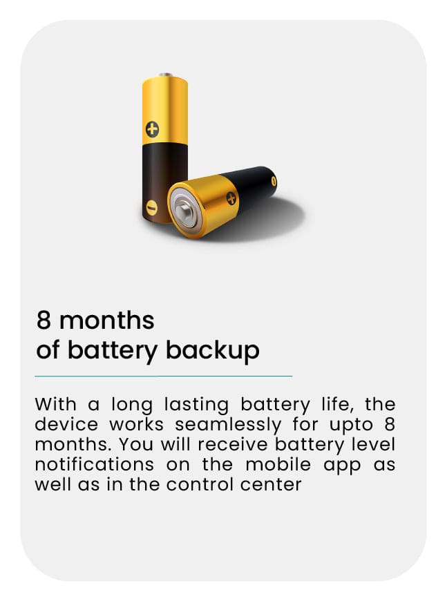 Smart Bolt Seal - Features - 8 months backup - mobile image