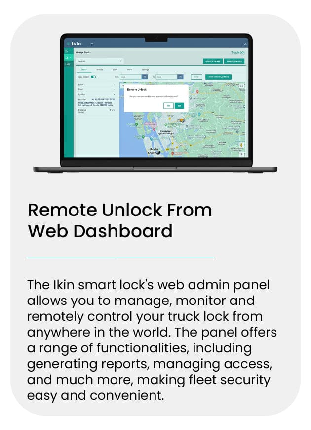 Smart GPS Truck Lock - Remote Unlock - Mobile image