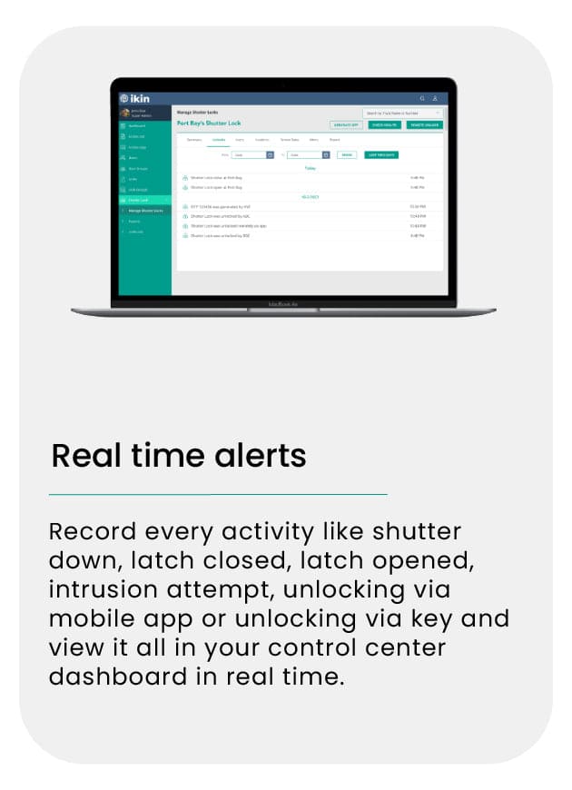Smart Shutter Lock - real time alerts - mobile image