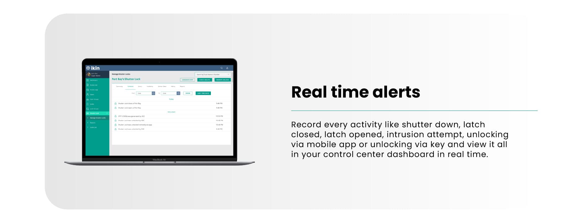 Smart Shutter Lock - real time alerts