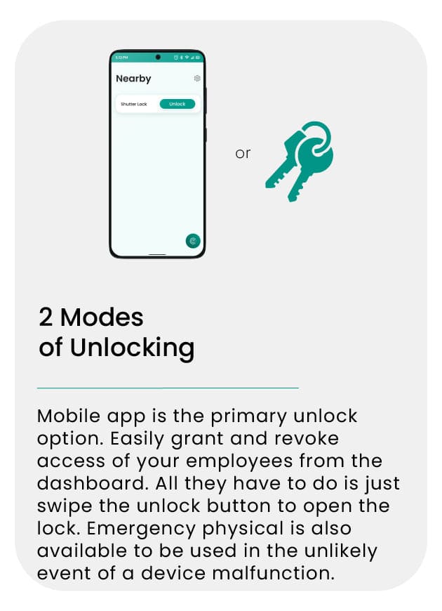 Smart Shutter Lock - Features - unlock modes - mobile image